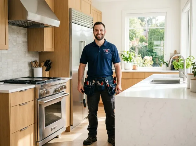 Appliance Repair Hero technician in a Bolingbrook, IL kitchen after an appliance repair